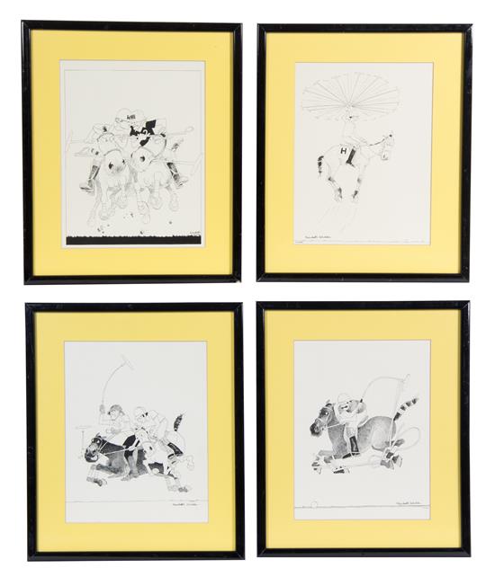 Appraisal: Sale Lot Elizabeth Wahle th century Polo Players prints Each