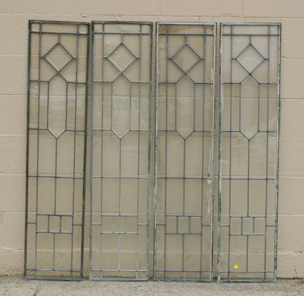 Appraisal: Rectangular leaded beveled glass windows panels x