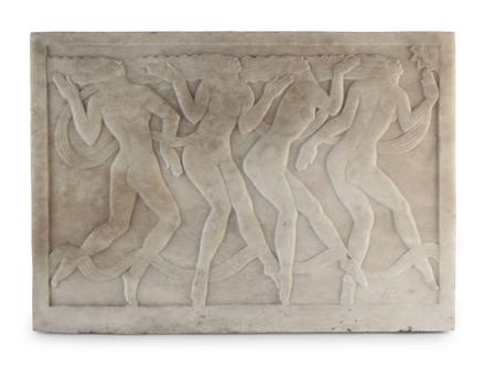 Appraisal: THOMAS WHALEN RSA - DANCING FIGURES CIRCA marble panel inscribed