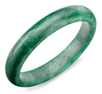 Appraisal: Fine Chinese mottled green jadeite banglelate th or early th