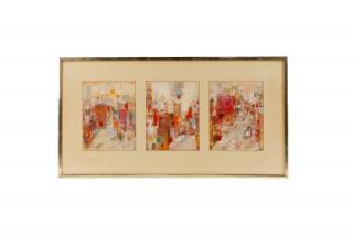 Appraisal: Joseph Perrin Atlanta Remembered MM Triptych Joseph Perrin American active