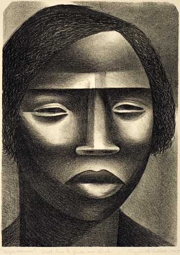 Appraisal: ELIZABETH CATLETT - Negro Woman Lithograph on cream wove paper