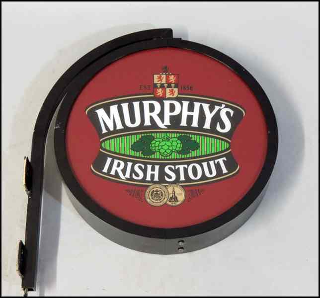 Appraisal: MURPHY'S IRISH STOUT ELECTRIFIED ADVERTISING SIGN Depth '' Diameter ''