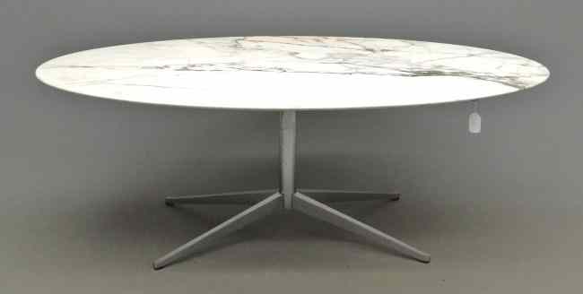 Appraisal: Knoll Mid Century chrome base marble top table Top ''