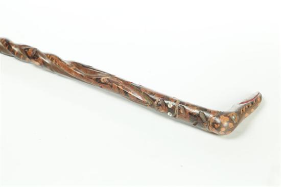 Appraisal: FOLK ART CANE BY ELIJAH PIERCE COLUMBUS OHIO - Carved