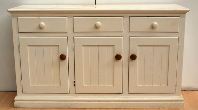 Appraisal: A white painted pine buffet cm wide cm deep cm