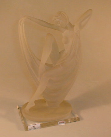 Appraisal: A modern Art Deco style frosted figure of a woman