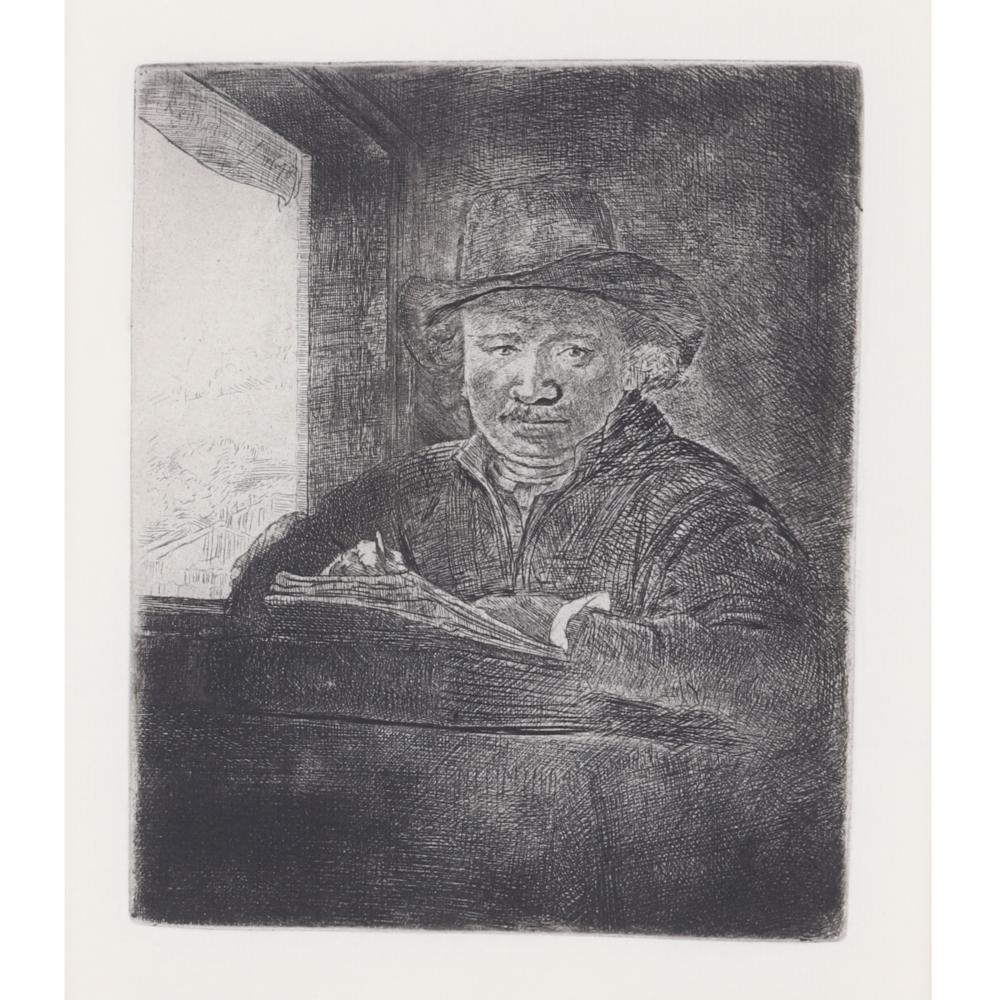 Appraisal: REMBRANDT VAN RIJN NETHERLANDS - SELF PORTRAIT DRAWING AT A