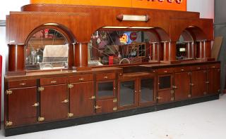 Appraisal: Classical mahogany cocktail lounge Art Deco back bar ' x