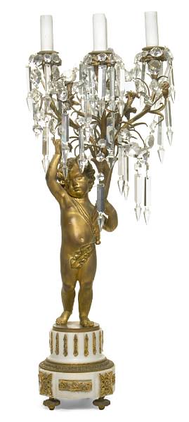 Appraisal: A Louis XVI style gilt bronze figural candelabrum early th