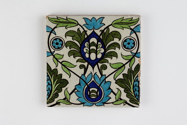 Appraisal: William De Morgan British - 'Persian' tilein turquoise and greensimpressed