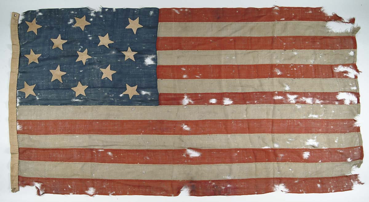 Appraisal: RARE HISTORICALLY SIGNIFICANT U S NAVY BOAT ENSIGN CAPTURED AT