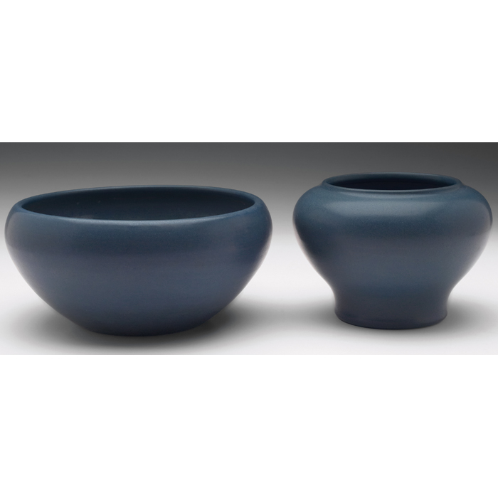 Appraisal: Marblehead bowls two both covered in a blue matte glaze