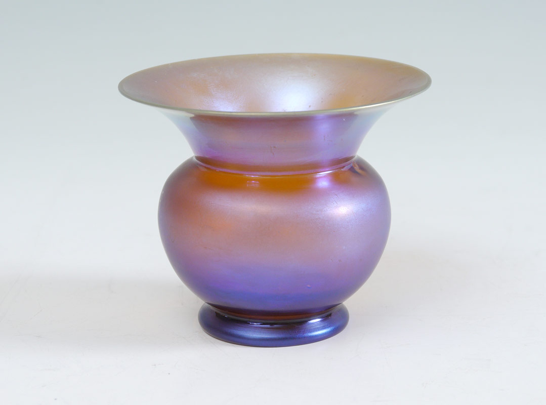 Appraisal: DIMINUTIVE LCT TIFFANY FAVRILE VASE Flared rim marked LCT B