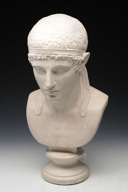 Appraisal: A CAST BUST of a Roman after the Antique plaster