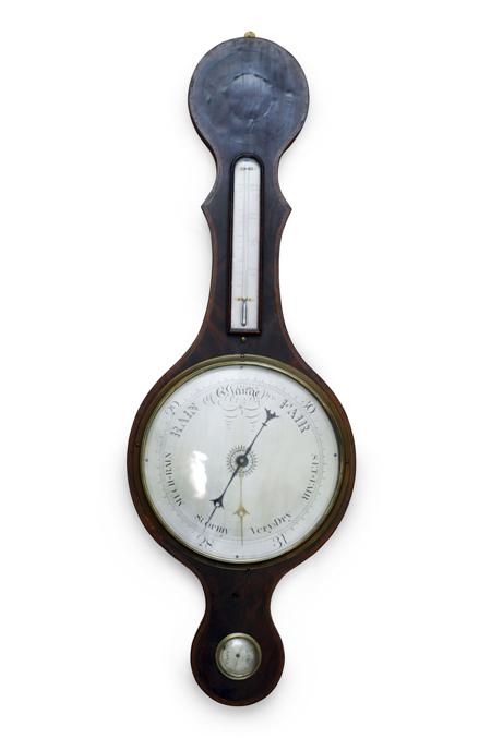 Appraisal: An early th century mahogany wheel barometer with a inch