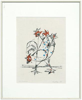 Appraisal: Hans Moller lithograph American - quot T P Rooster quot