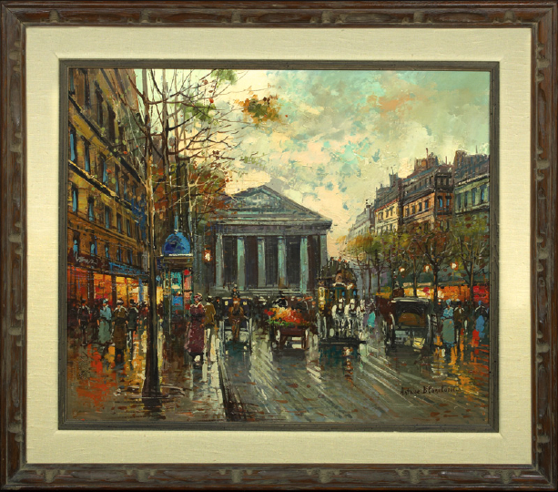 Appraisal: Antoine Blanchard French - Boulevard de la Madeleine oil on