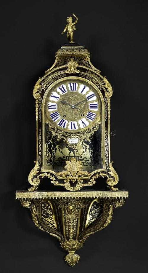 Appraisal: BOULLE CLOCK WITH PLINTH R gence the dial and movement