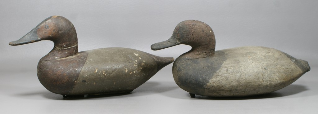 Appraisal: Redhead Duck carved and painted wood decoys old repaints flaking