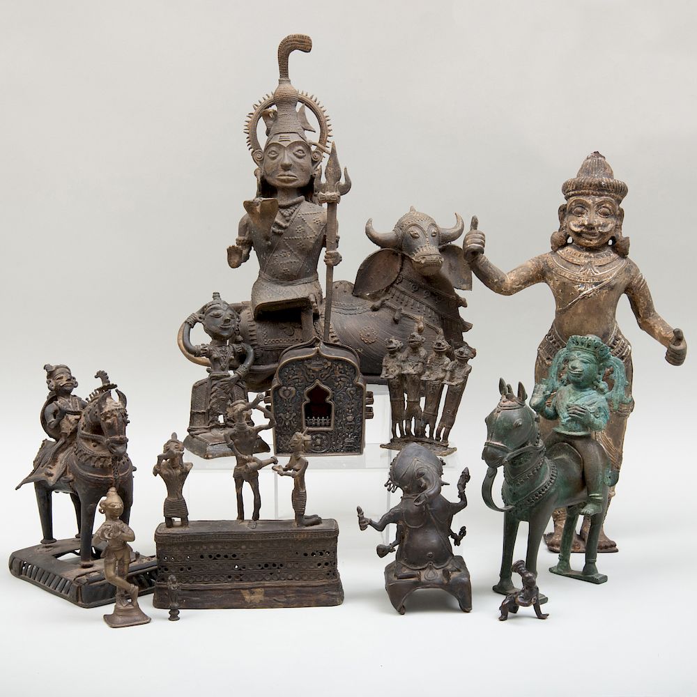 Appraisal: Group of Twelve Indian Folk Bronzes Group of Twelve Indian