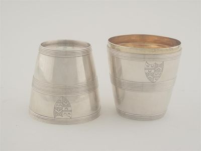 Appraisal: A pair of George III hob nob beakers fitting together