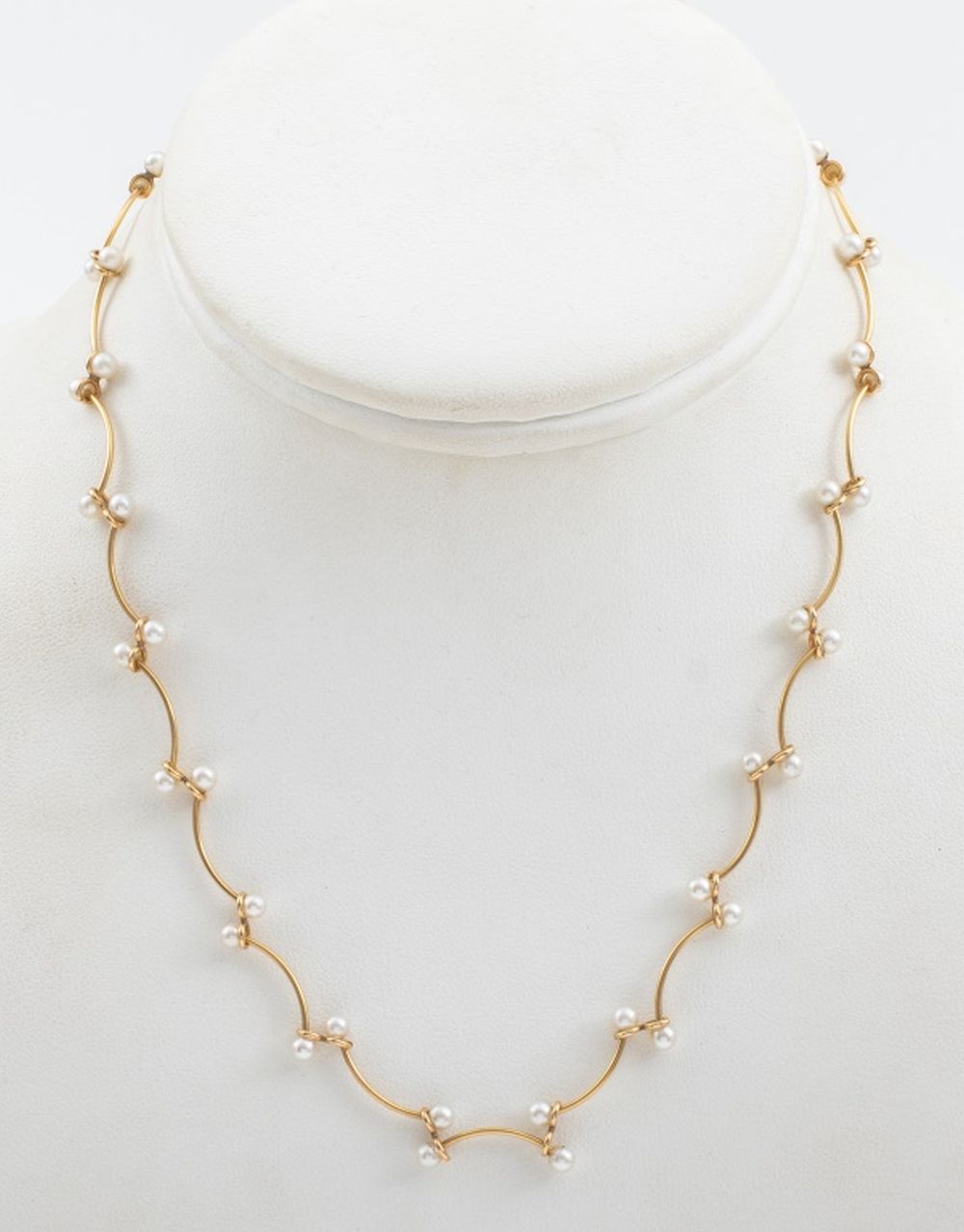 Appraisal: K ROSE GOLD CULTURED PEARL NECKLACE K rose gold necklace