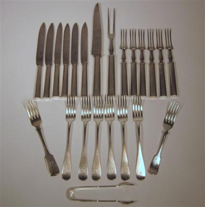 Appraisal: Fourteen piece Continental silver handled flatware service early th century