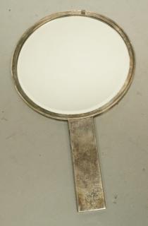 Appraisal: Danish Sterling modernist Hand Mirror M NILS Sl Danish Sterling