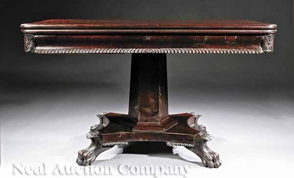 Appraisal: An American Late Classical Carved Mahogany Table c Philadelphia with