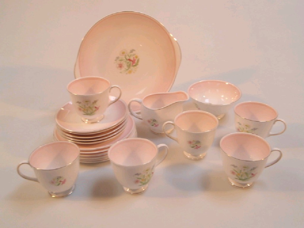 Appraisal: A Susie Cooper Romance pink bone china tea service one