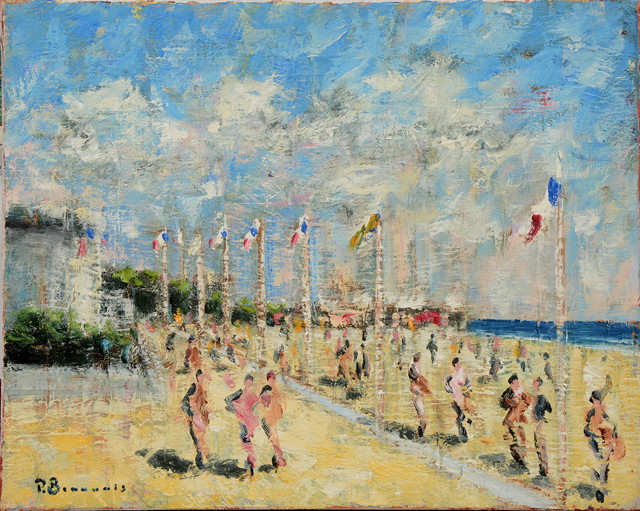 Appraisal: Paul Beauvais British b French beachsigned lower left oils on