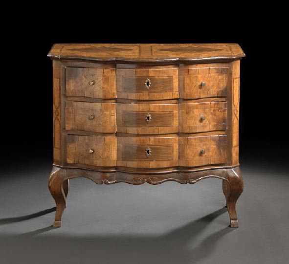 Appraisal: South German Walnut Commode mid- th century the top with