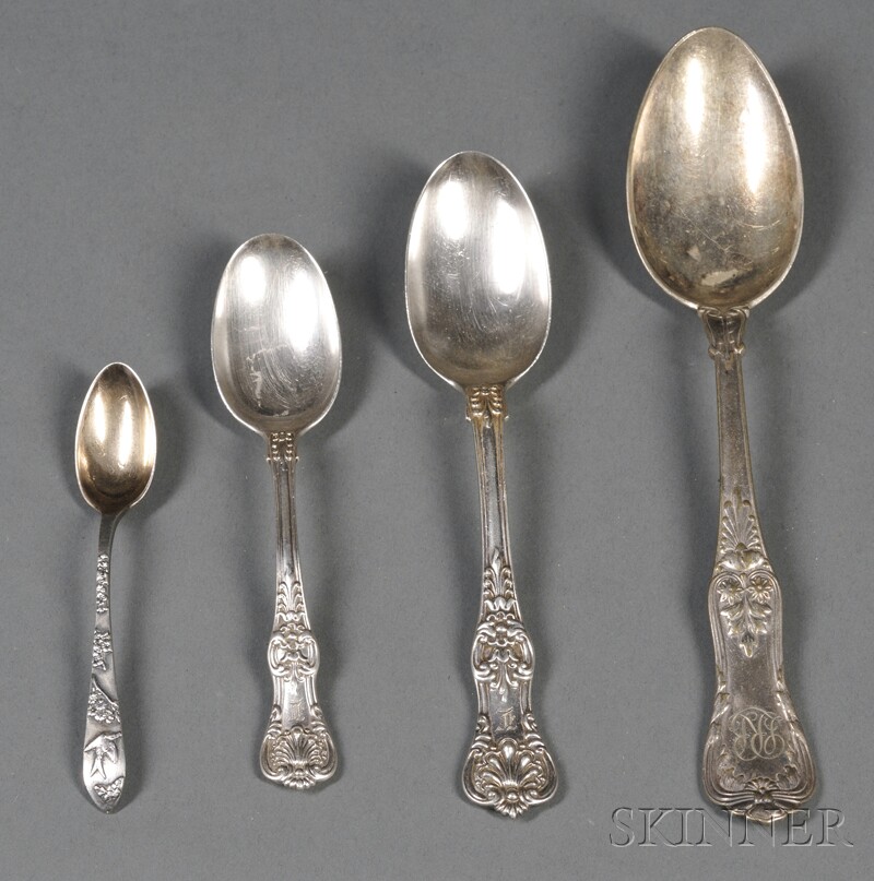 Appraisal: Six Tiffany Co Sterling Spoons New York three English King