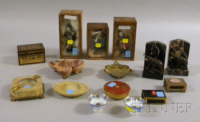 Appraisal: Group of Assorted Asian Decorative Items including two small boxes