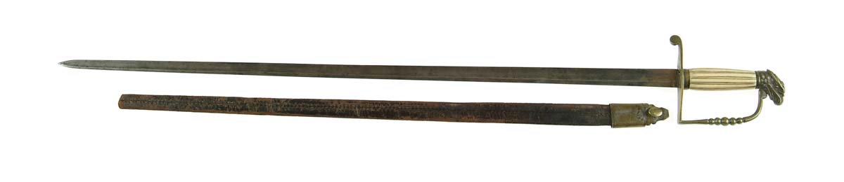 Appraisal: PERIOD -BALL EAGLE HEAD SWORD Early American sword with -