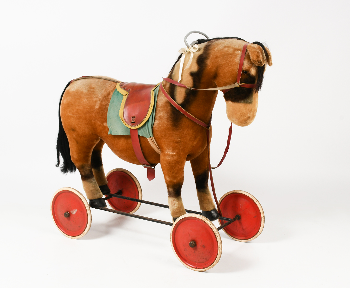 Appraisal: STEIFF PULL TOY HORSE German Steiff Horse on wheels Original