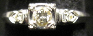 Appraisal: karat white gold and diamond engagement ring th century