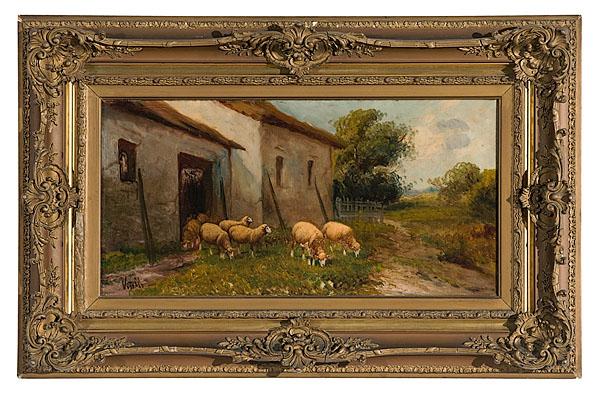 Appraisal: OIL PASTORAL WITH SHEEP SIGNED VITOLLA Italian th to early