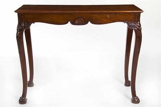 Appraisal: Chippendale style carved mahogany console table late th century rectangular