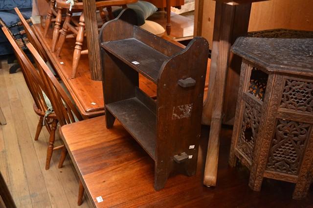 Appraisal: AN INDIAN SIDE TABLE OAK LOW SHELF