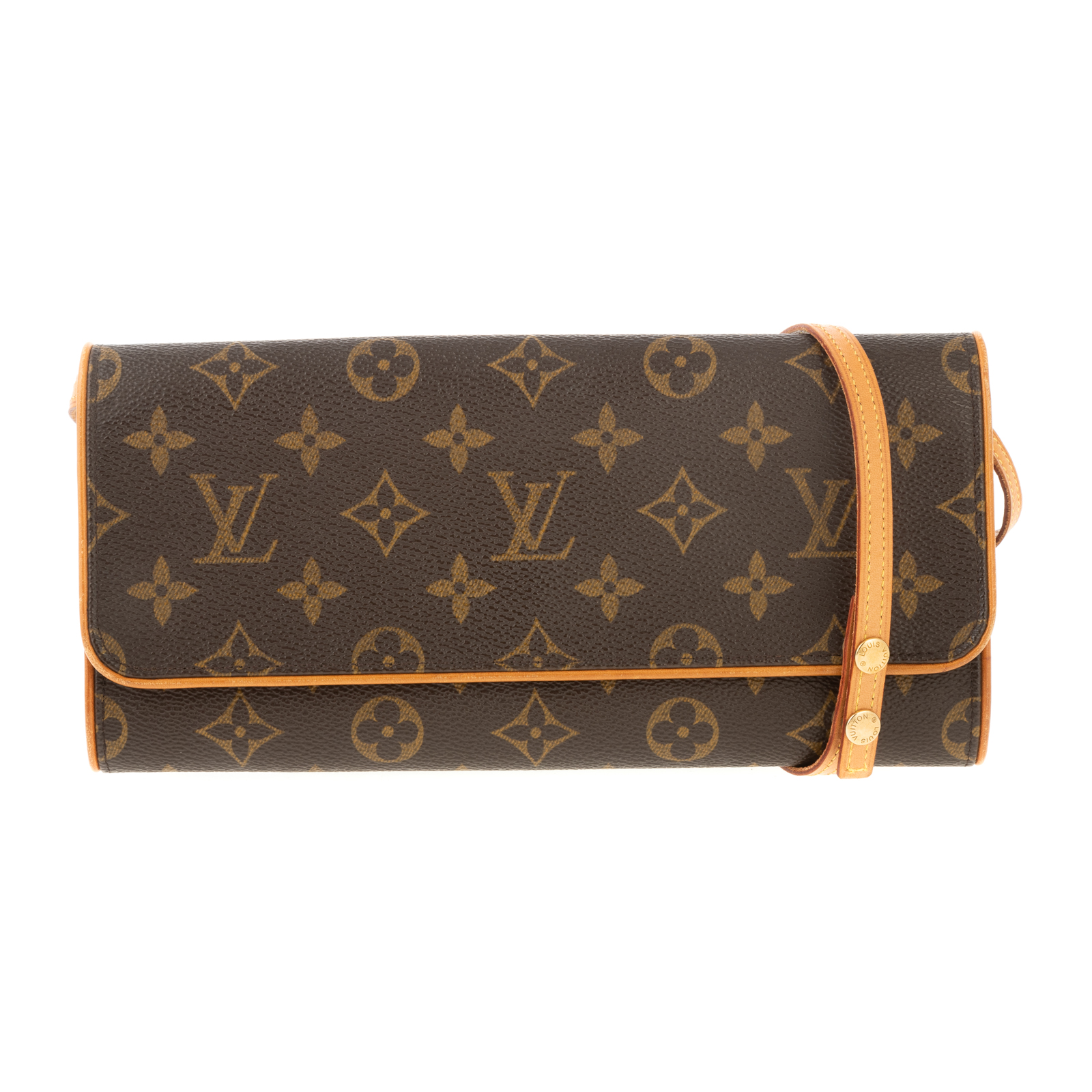 Appraisal: A LOUIS VUITTON MONOGRAM TWIN GM A brown and tan