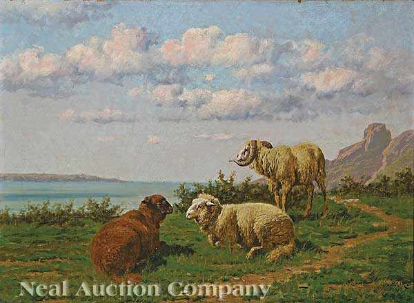 Appraisal: William Baptiste Baird American - Sheep and Ram on a