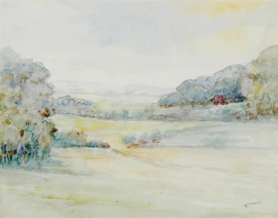 Appraisal: W Ireson British th century PAIR OF COUNTRY LANDSCAPES watercolor