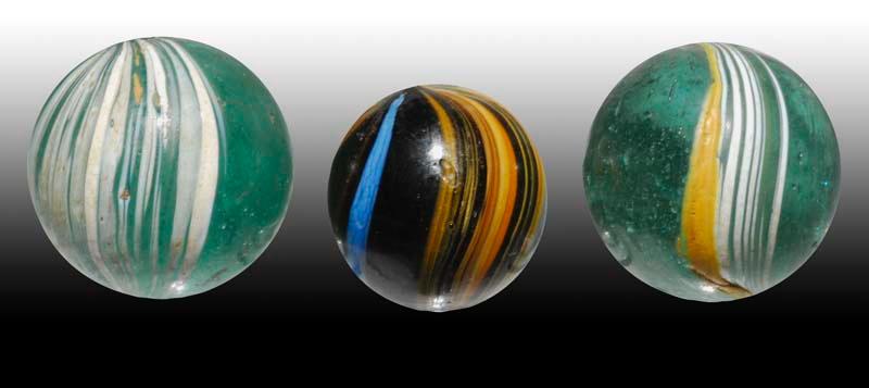 Appraisal: Lot of Banded Opaque Marbles Description Range '' to ''