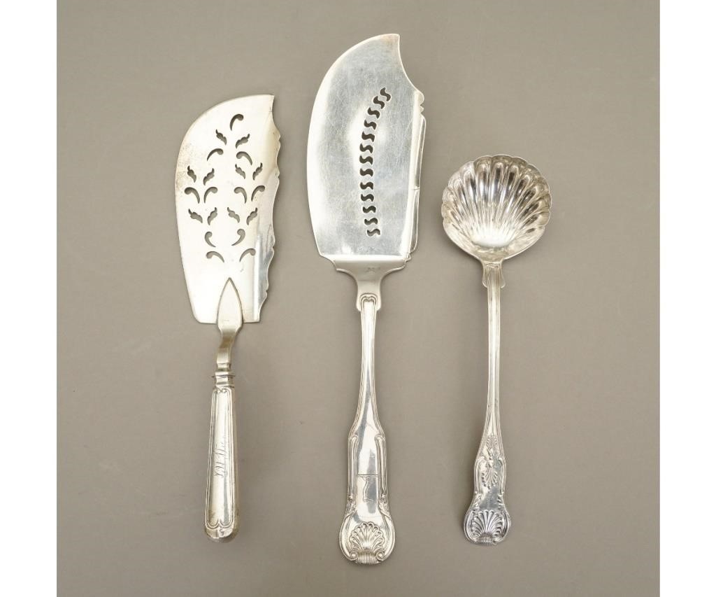 Appraisal: Silver fish slice by J I Cox together with another