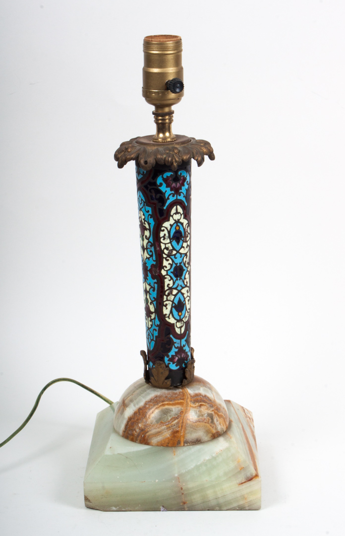 Appraisal: French champleve enamel lamp