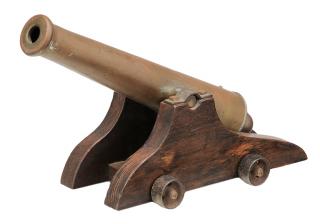 Appraisal: Black Powder Brass Cannon Model late th th century model