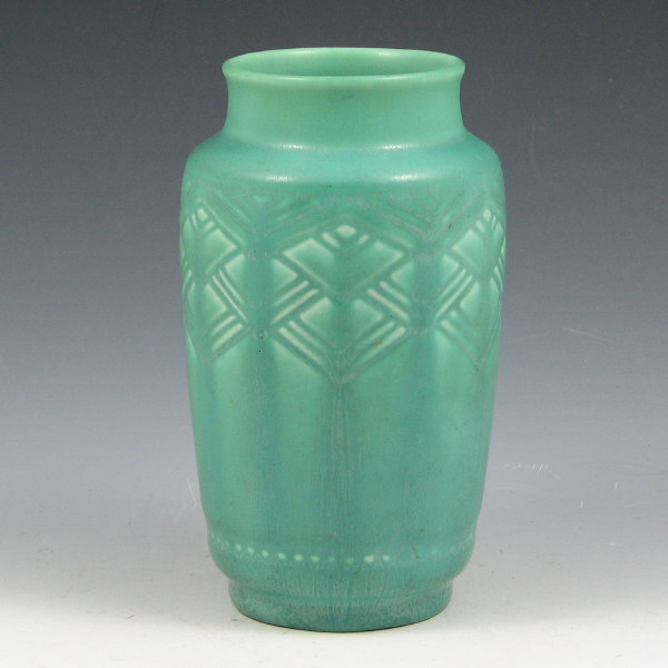 Appraisal: Rookwood Geometric Design Vase - Mint Rookwood matte green vase