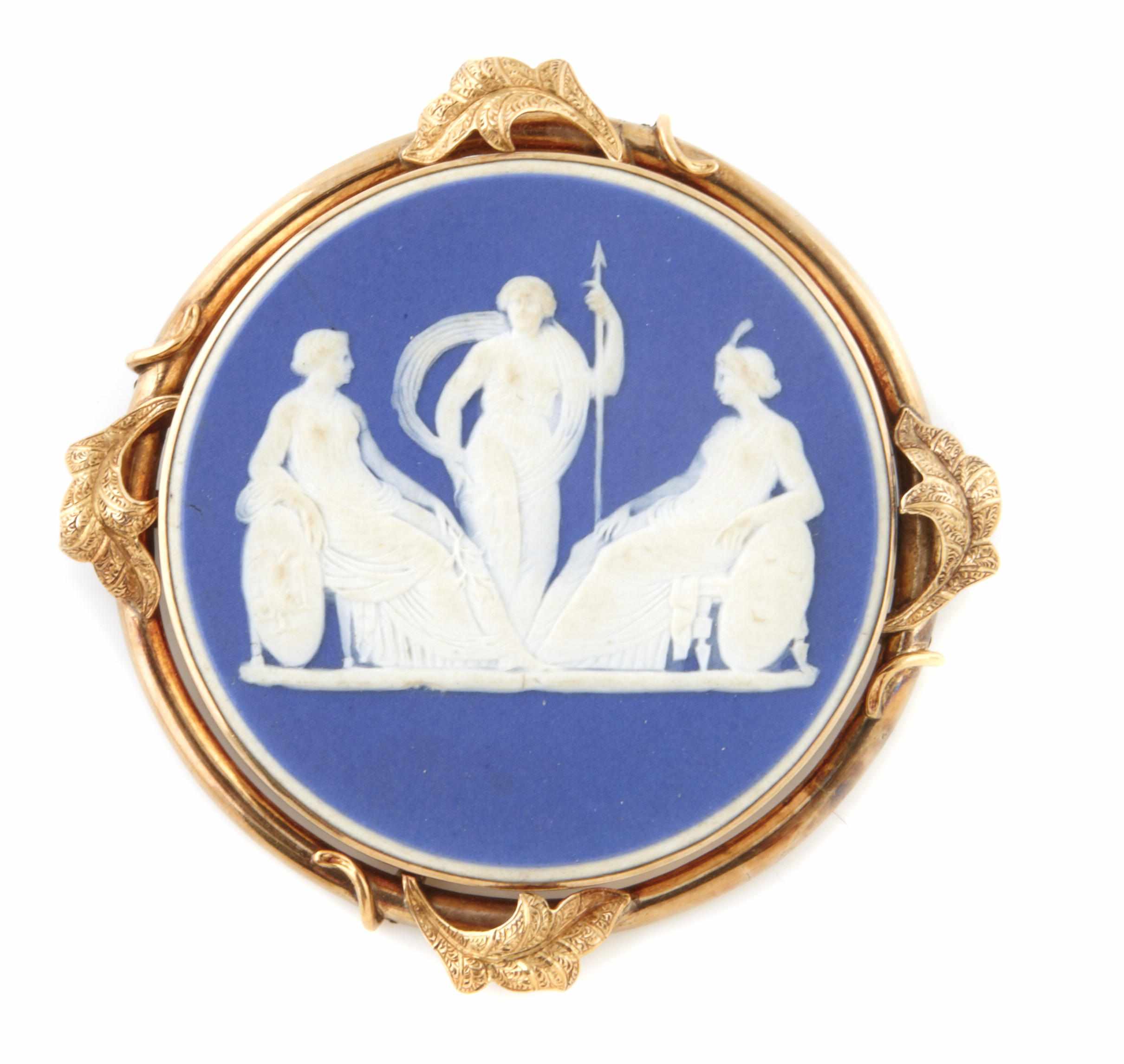 Appraisal: A Wedgewood and k gold cameo brooch dimensions x in